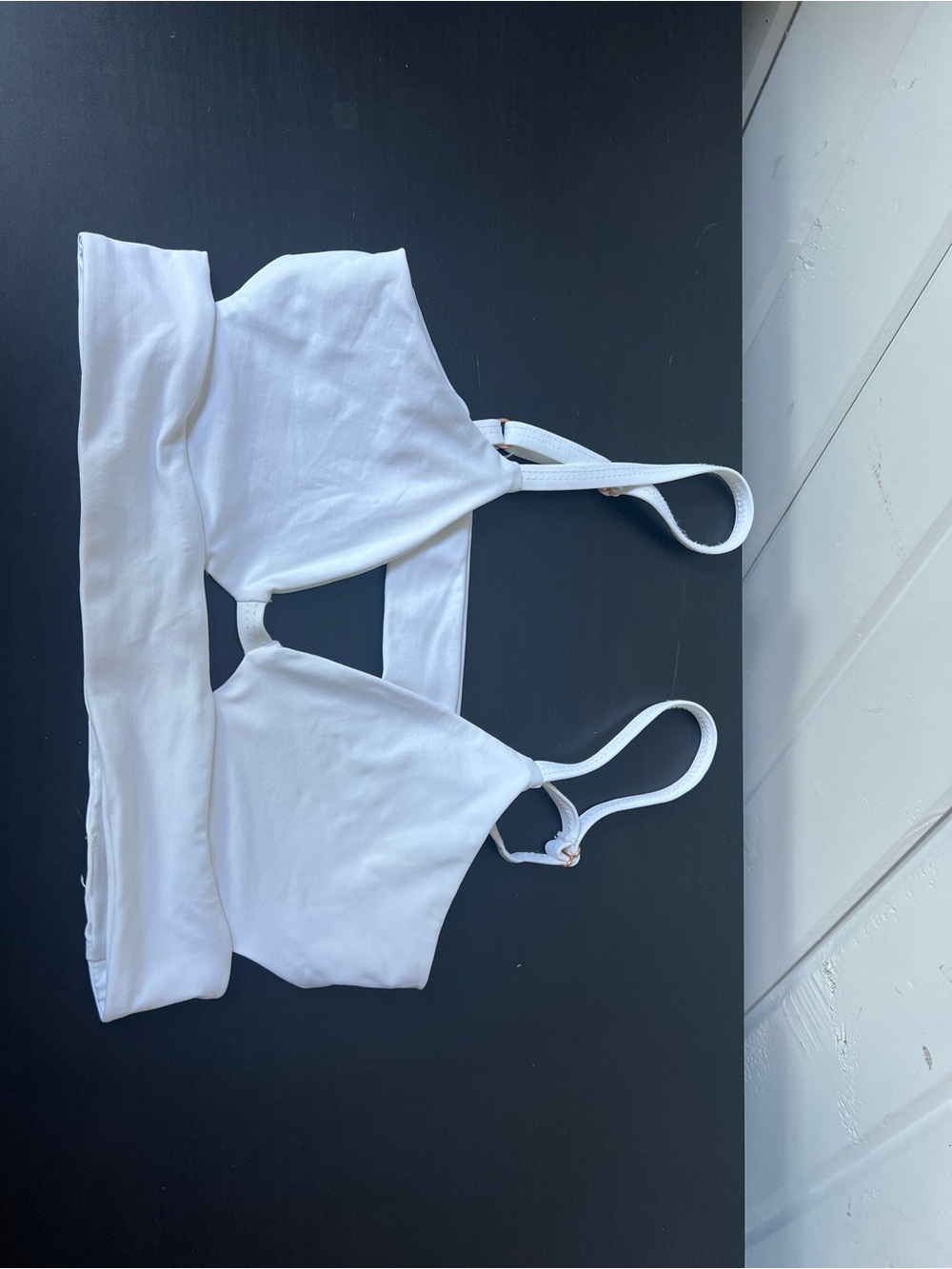 Tavik White Soft Triangle Bikini Top Cut Out